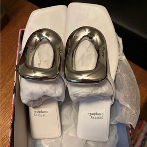 Jeffery Campbell Linques Sandals white / silver